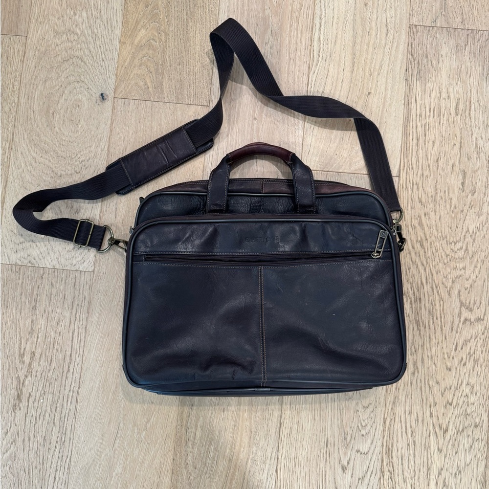 Men's Dark Brown Leather Briefcase/ Laptop Bag
